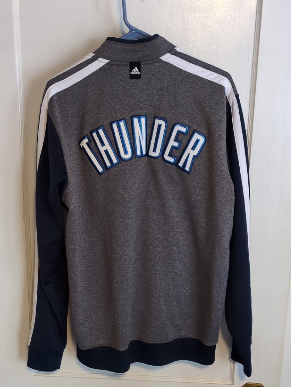 Adidas Gray and Navy Oklahoma City Thunder Track Jacket - Picture 3 of 5